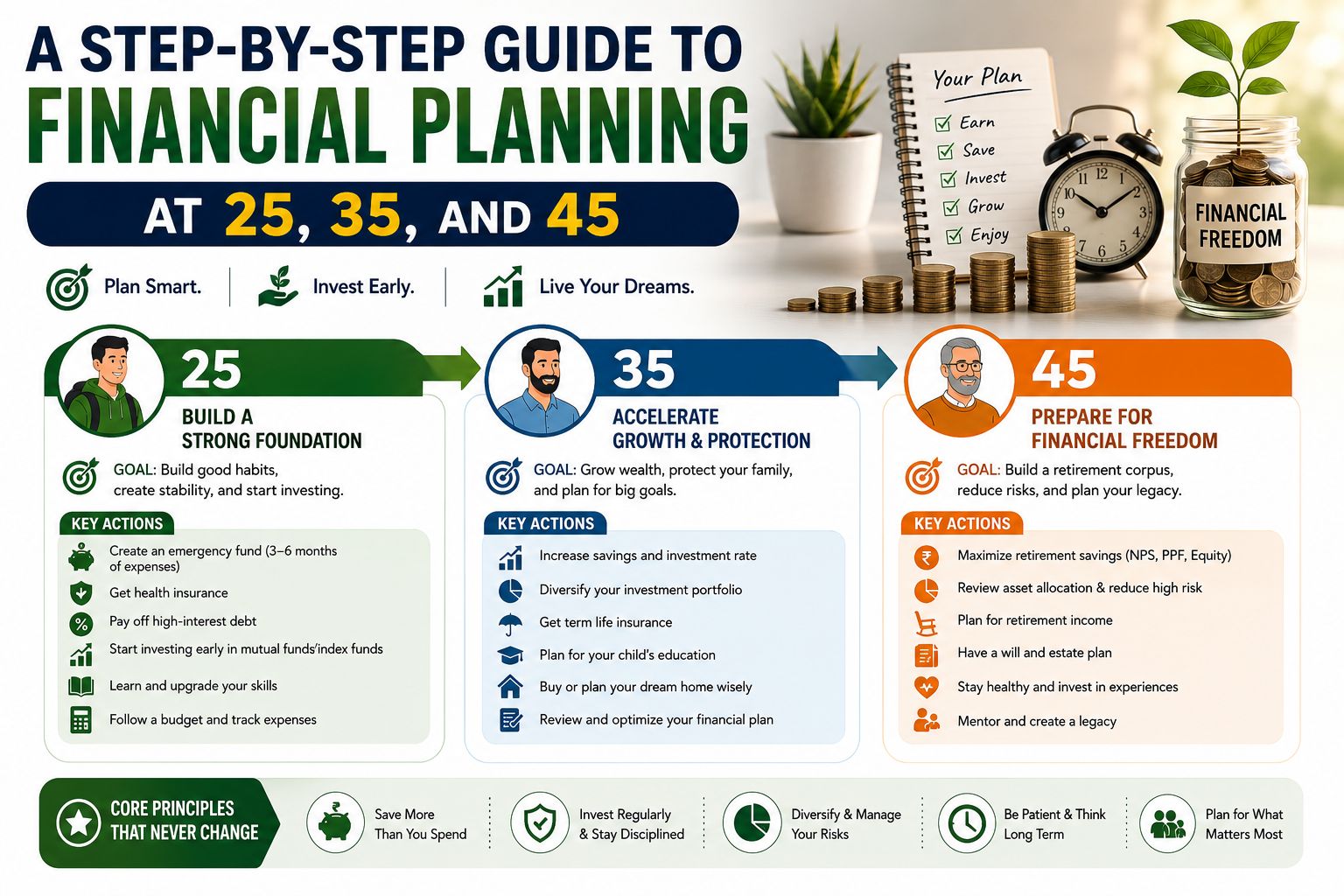 A Step-by-Step Guide to Financial Planning at 25, 35, and 45